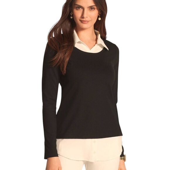 CHICO'S Ponte Two-In-One Top - Size Chico's 3 - Picture 2 of 13